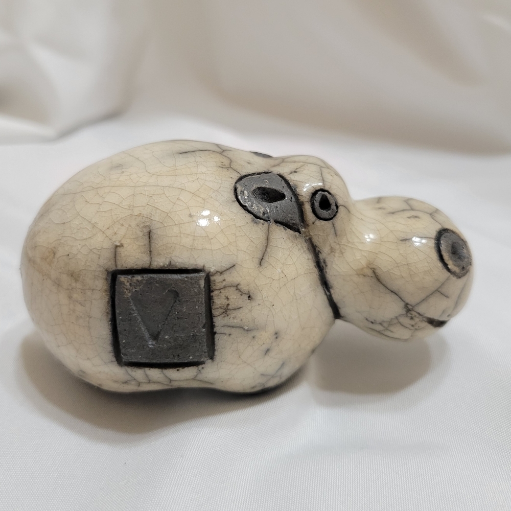 Artist Signed Whimsical Hippopotamus Figurine